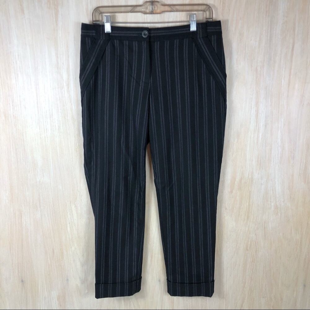 Anthropologie Cartonnier Lou Taper Wool Blend Mid Rise Cuffed Crop Pants 6